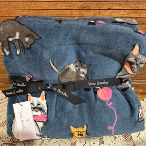 - Vera Bradley Throw Blanket CAT'S MEOW 80” X 50” Soft  NWT